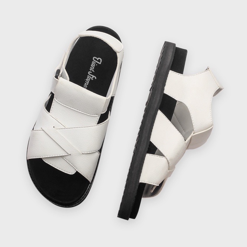 CASTER WHITE |MNM x GFLAMES| Sandal Jepit Pria Casual Sendal Slide ORIGINAL