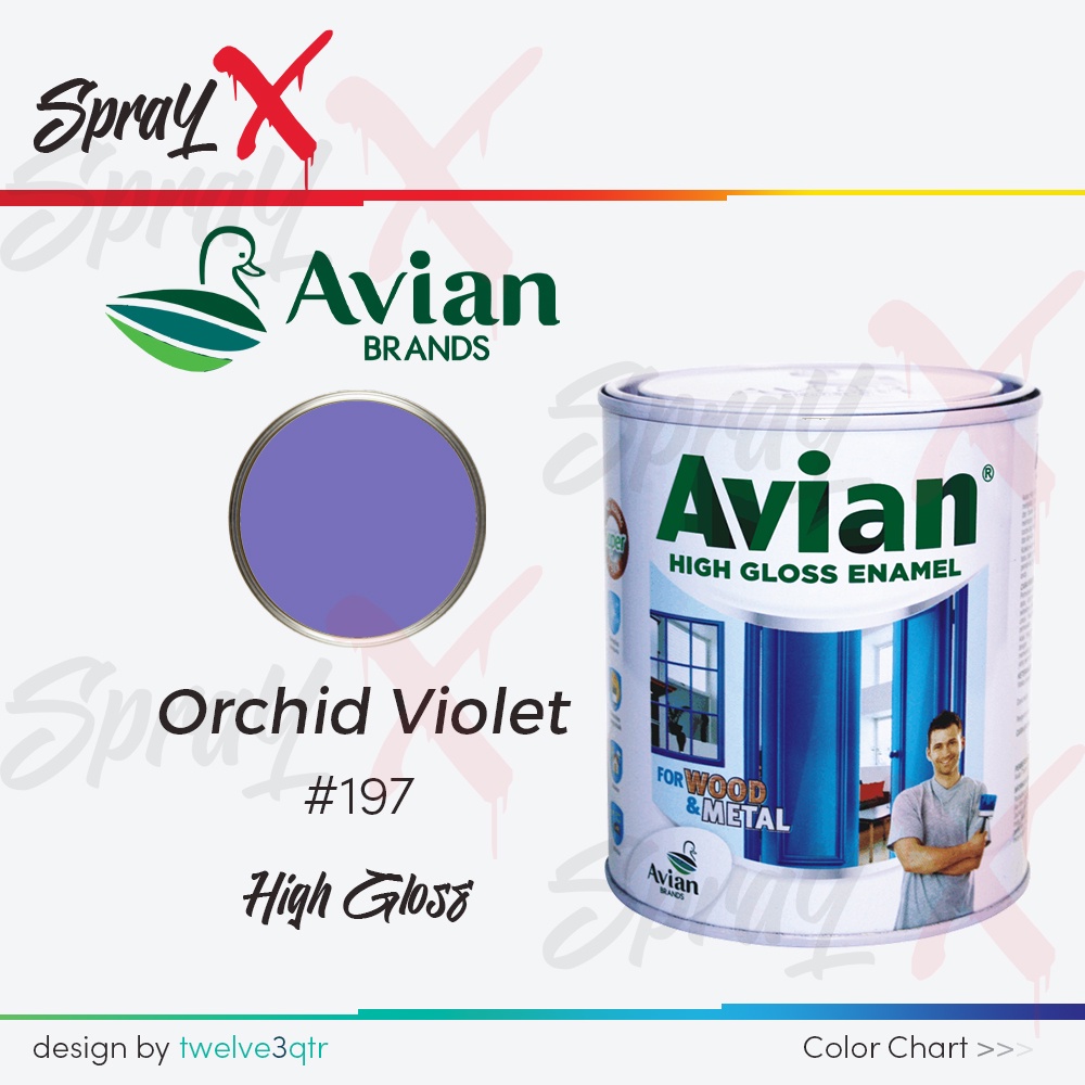 AVIAN CAT MINYAK ORCHID VIOLET 197 / UNGU #197 0.9 LITER - CAT KAYU DAN BESI