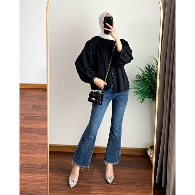 BEFAST - ZFS OOTD Wanita Blouse TIFFNY / ELZE SHAKILA BATWING SHIRT / Pakaian Blouse Kasual / Blouse Kekiniaan Wanita Remaja / Blouse Banyak Warna / Fashion Wanita Casual / Blouse Lengan Panjang / Blouse Polos Terbaru 2022