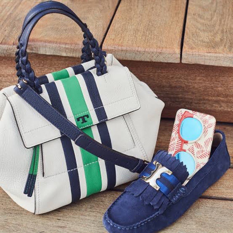 TORY BURCH HALFMOON SMALL STRIPE