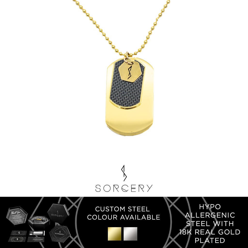 SORCERY Pendant MDT Kalung Liontin Bandul Premium Titanium Hitam Emas Perak Pria Wanita