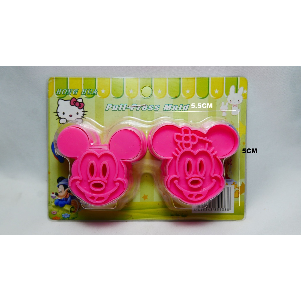 cutter plunger coklat,keju,kue,biskuit karakter mikimouse isi 2