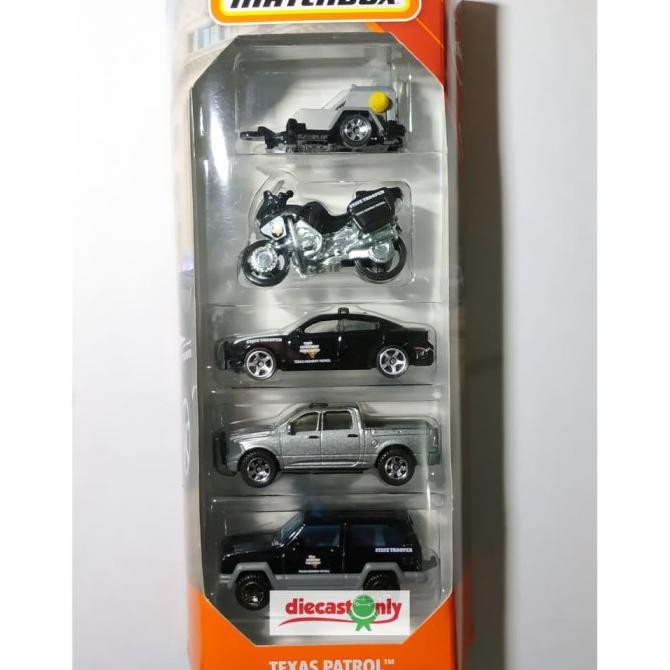 Cantik Matchbox Giftset Pack Giftpack Police Texas Patrol 5 Set Hemat