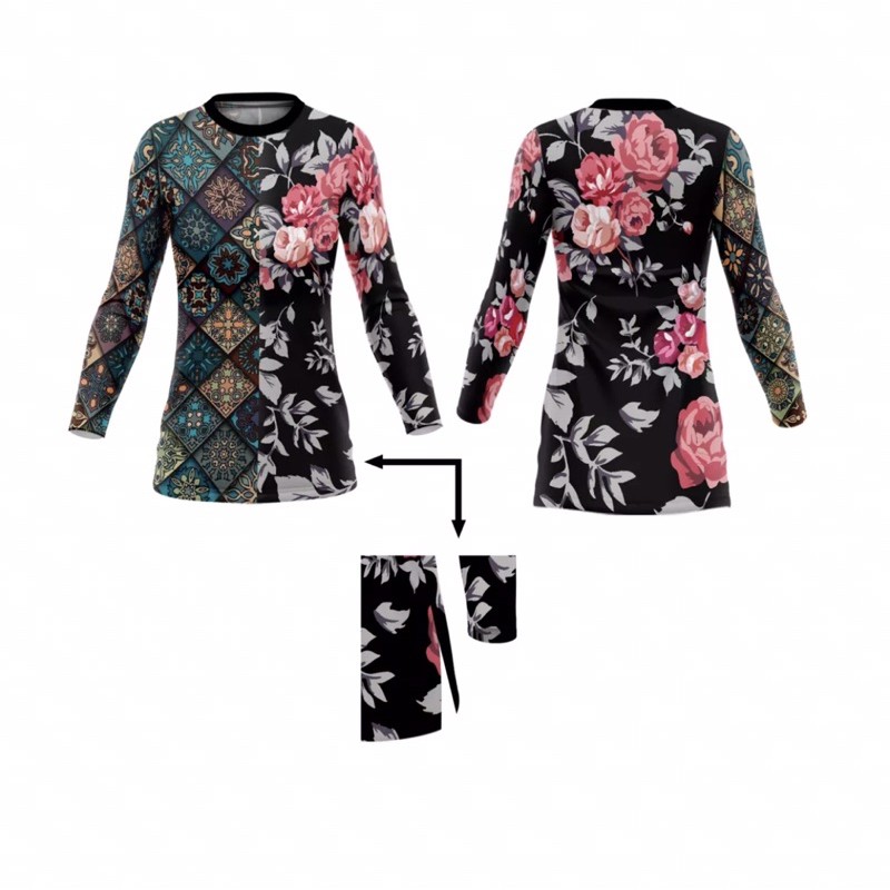 Jersey Sepeda Wanita Custom ~ Jersey Sepeda Tunik Hijab Muslim Custom | BATIK BUNGA