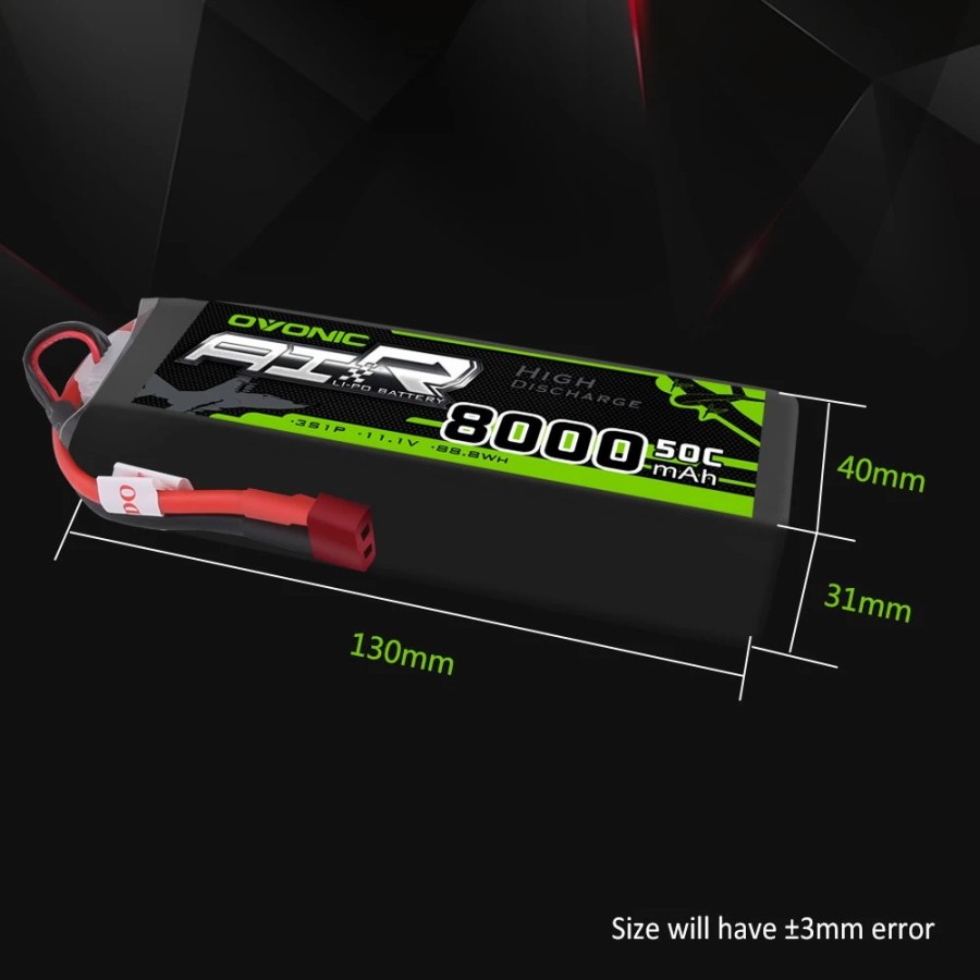 OVONIC 3S 11.1V 8000mAh 50C LiPo Batteries with TPlug/XT60 1:10 Rc car