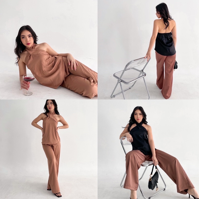 [ESTIL OFFICIAL] — CHÉRIE SATIN PANTS / SET / CELANA WANITA SATIN PREMIUM / SATIN SET PREMIUM / CELA