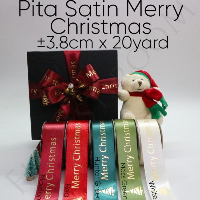 

Premium Product!!! Pita Satin Merry Christmas 3.8Cm X 20 Yard - Paling Diminati