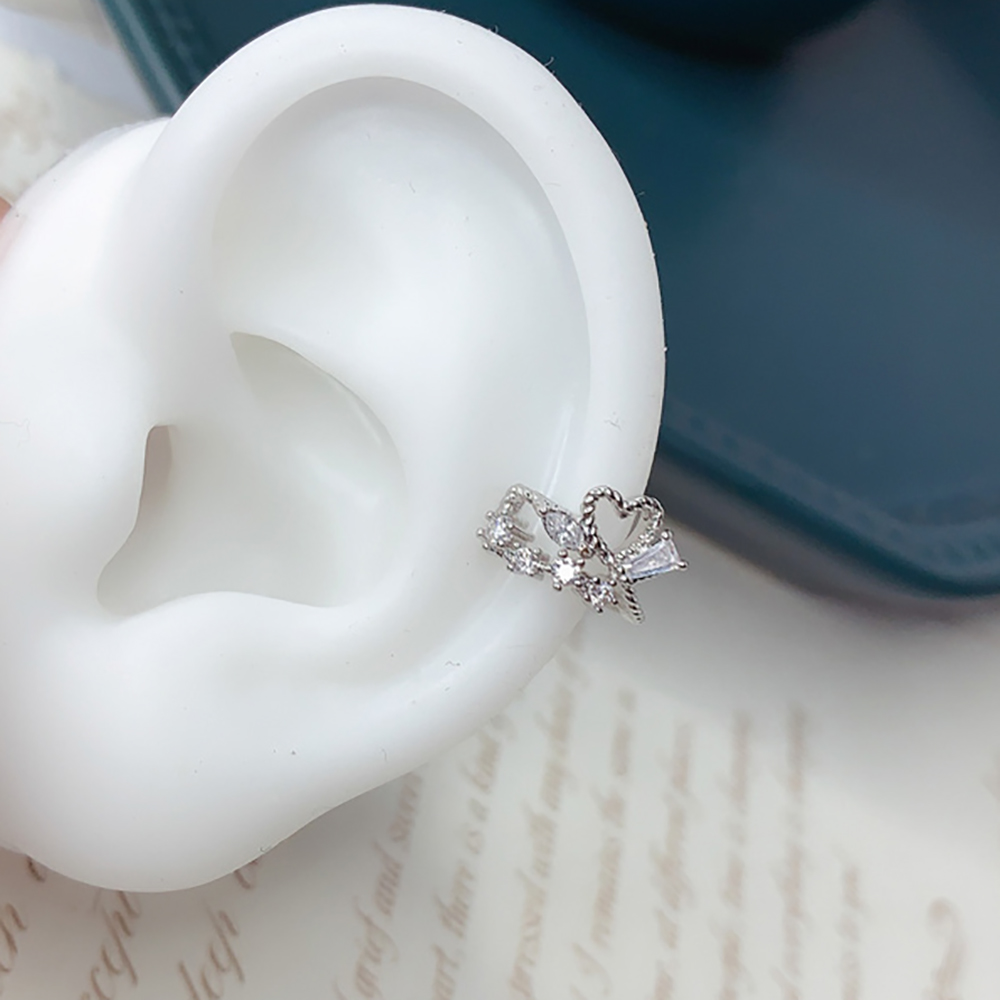 Mxbeauty Anting Klip Tulang Rawan Telinga Tanpa Tindik Desain Bunga Warna-Warni Bahan Tembaga Gaya Hip Hop Untuk Wanita