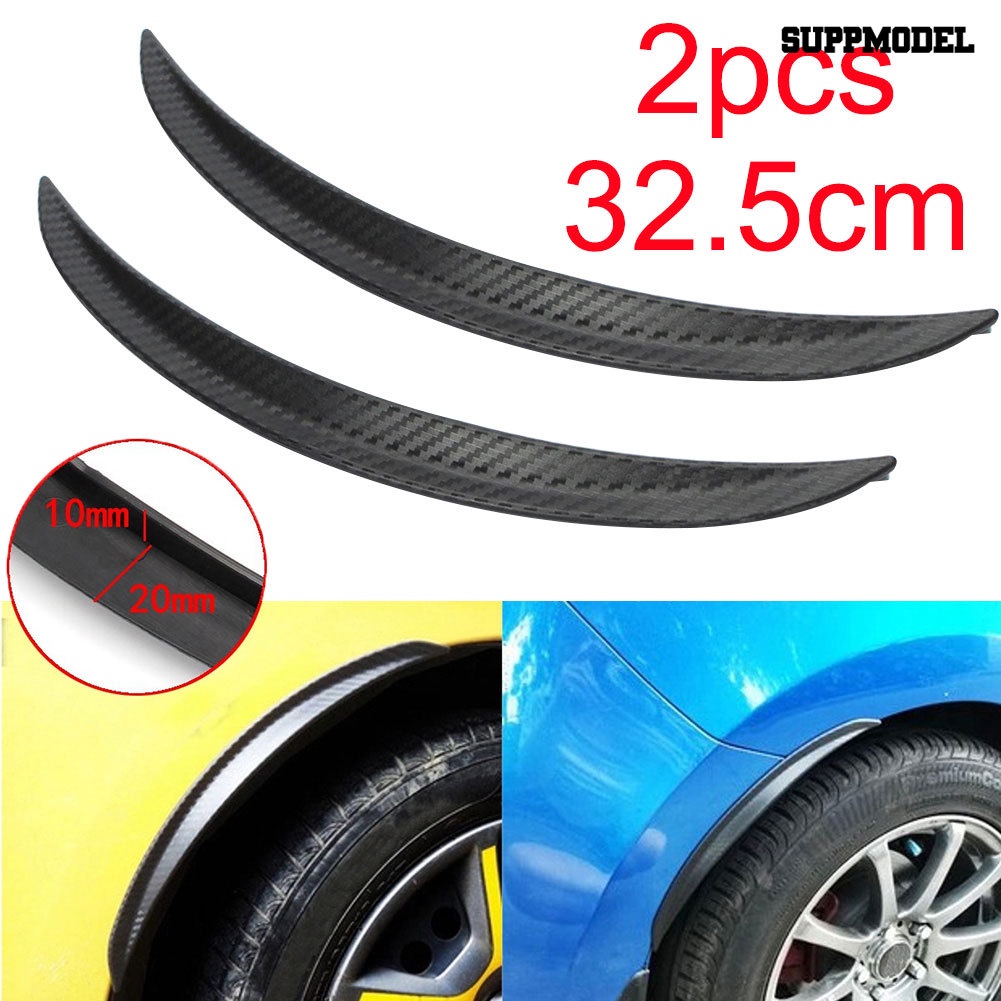 2pcs Strip Pelindung Fender Lengkung 32.5cm Bahan Carbon Fiber Untuk Mobil