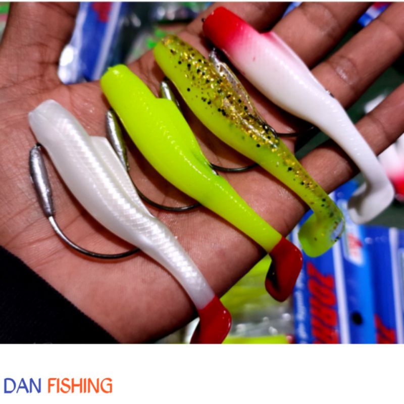SATUAN SOFT LURE 8CM SUDAH PAKAI MATA PANCING | CASTING GABUS DAN TOMAN