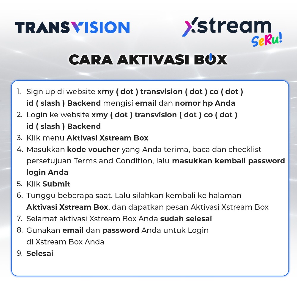 Android Box Transvision Xstream Seru - BONUS All Channel Terlengkap 12 Bulan / 3 / 6bln