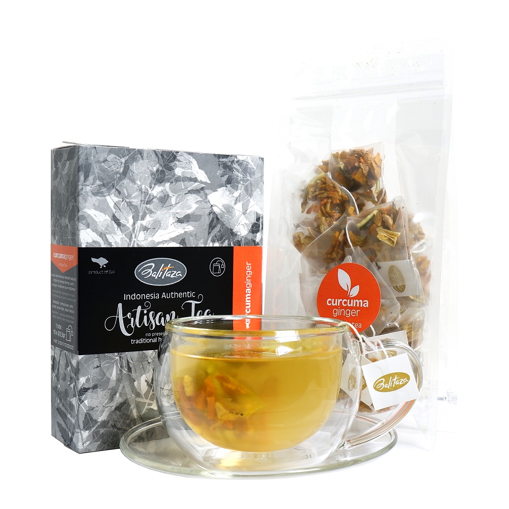 

Balitaza Curcuma Ginger Tea 23gr (10 Tea bags) - Teh Balitaza - Balitaza artisan tea - Teh Curcuma - Teh Jahe - Ginger Tea - Curcuma Ginger