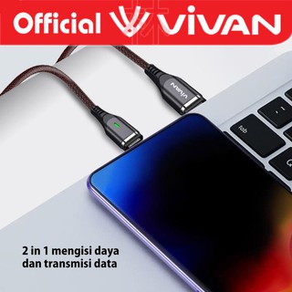 Vivan Kabel Data Micro USB Magnetic 2.4A MGM100 Charger Fast Charging Cable Original HP