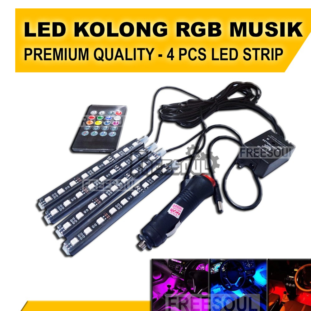 Lampu LED Kolong Dashboard RGB Music - Lampu Kolong Mobil RGB Mengikuti Irama Music