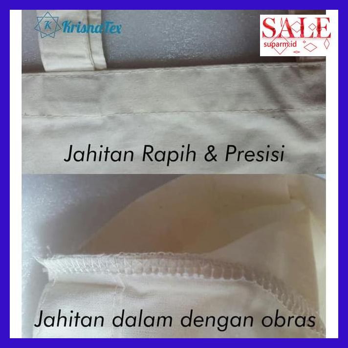 

56Et575- Tas Goodiebag / Totebag Canvas Kanvas Polos Tebal Craft Ukuran Besar - Blacu, Polos