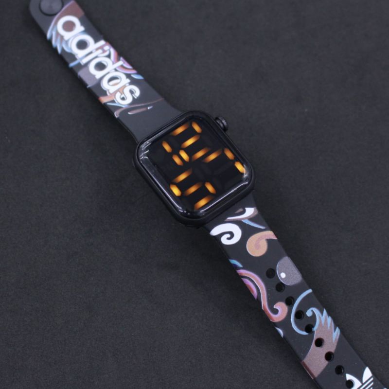 JAM LED WATCH MOTIF RUBBER STRAP GROSIR MURAH / JAM IMPORT