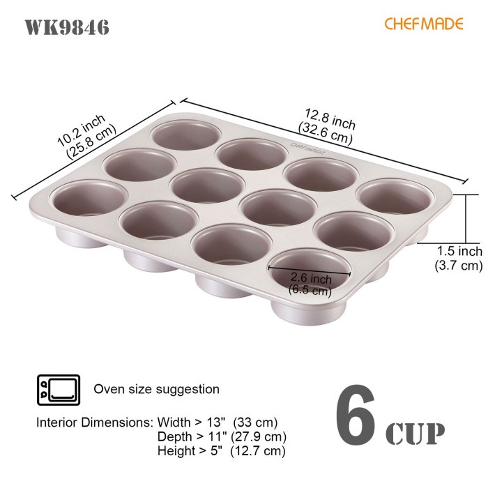 Chefmade WK9846 12cups English muffin Pan / loyang kue