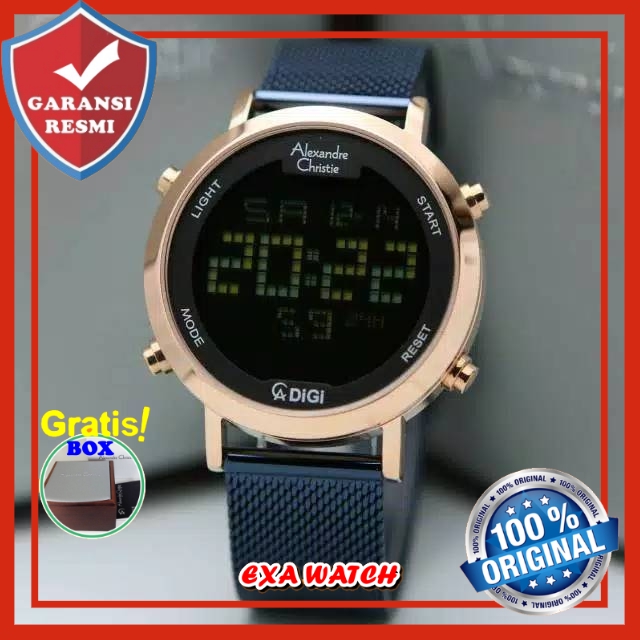 JAM TANGAN WANITA ALEXANDRE CHRISTIE JAM CEWEK ALEXANDER CRISTIE AC 9228 ROSEGOLD BLUE