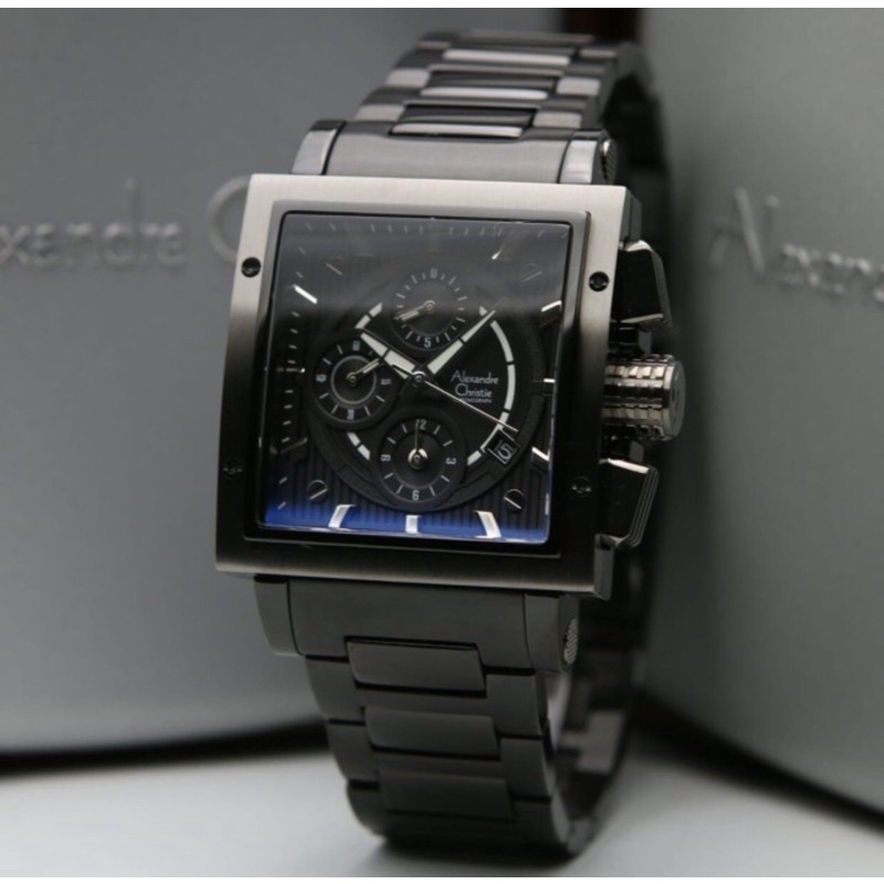 Jam tangan Alexandre Christie petak AC6182 black