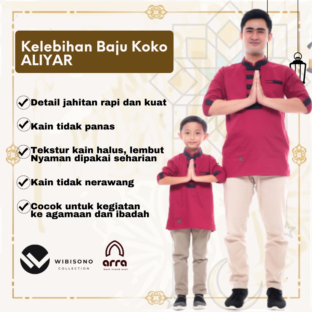 Baju Koko Couple Yu10 Ayah Dan Anak Laki Laki Lengan Pendek Terbaru Premium Original ALIYAR