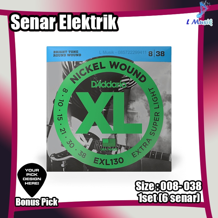 SENAR GITAR D ADDARIO ELEKTRIK-ORIGINAL GUITAR STRINGS NICKEL WOUND-EXL130|EXL120|EXL110|EXL115