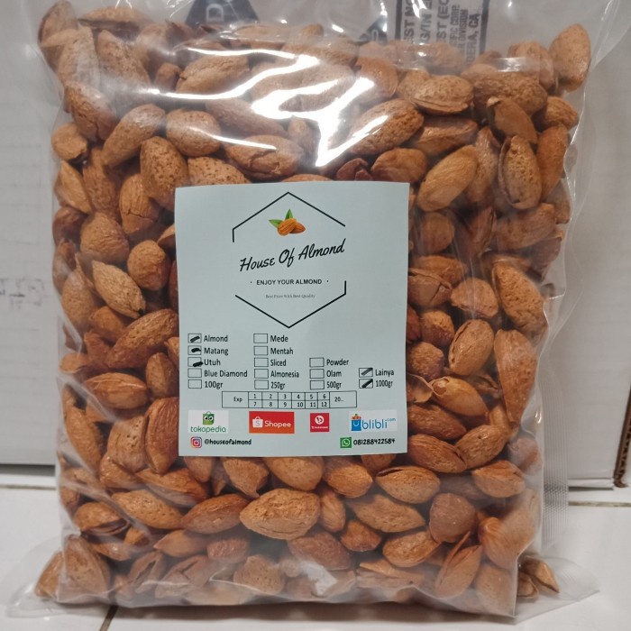 

504Omekho Kacang Almond Cangkang Rasa Creamy Butter Milk ( Susu ) 1Kg Jy60Jhh