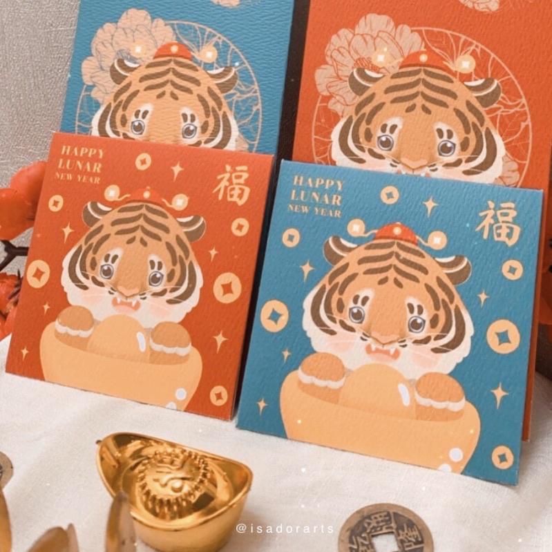 

10pcs Angpao Imlek 2022 Macan Tiger / Hong Bao / Angpau / Amplop Uang - Mini