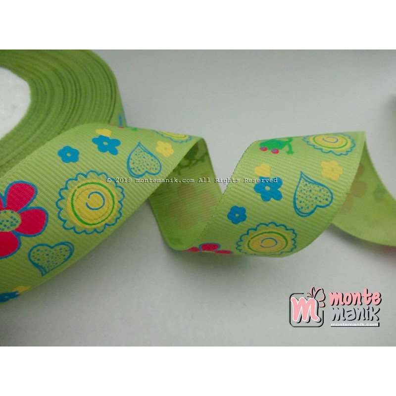 

Pita Grosgrain Taman Katak Hijau 1 inch (PITA-037) Bahan Craft Montemanik.com