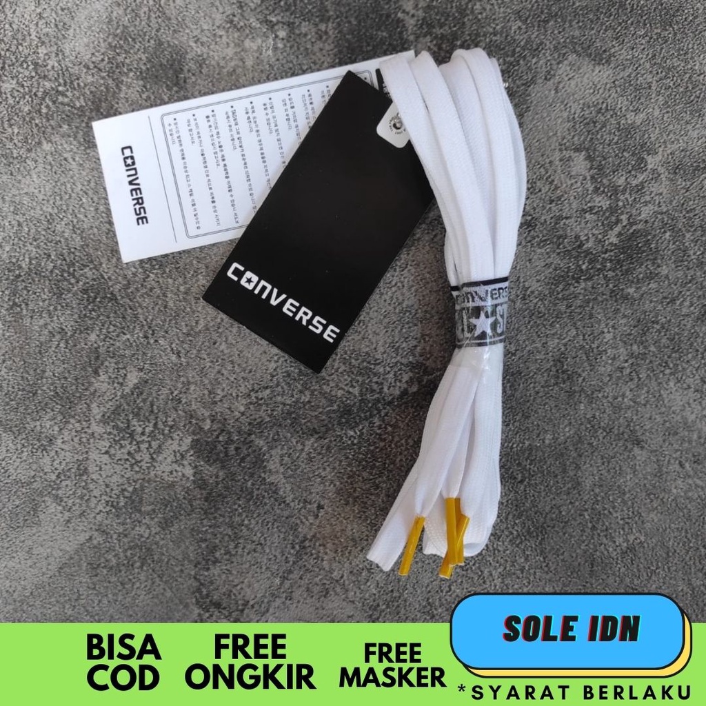 TALI SEPATU CONVERSE ALL STAR PANJANG 110-120 CM TALI SEPATU SHOELACES FLAT PIPIH SNEAKERS ORIGINAL