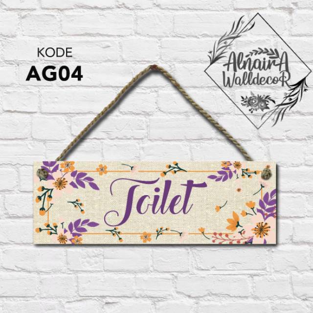 Walldecor Toilet Hiasan Dinding Pajangan Rumah Wall Decor Kode Ag04