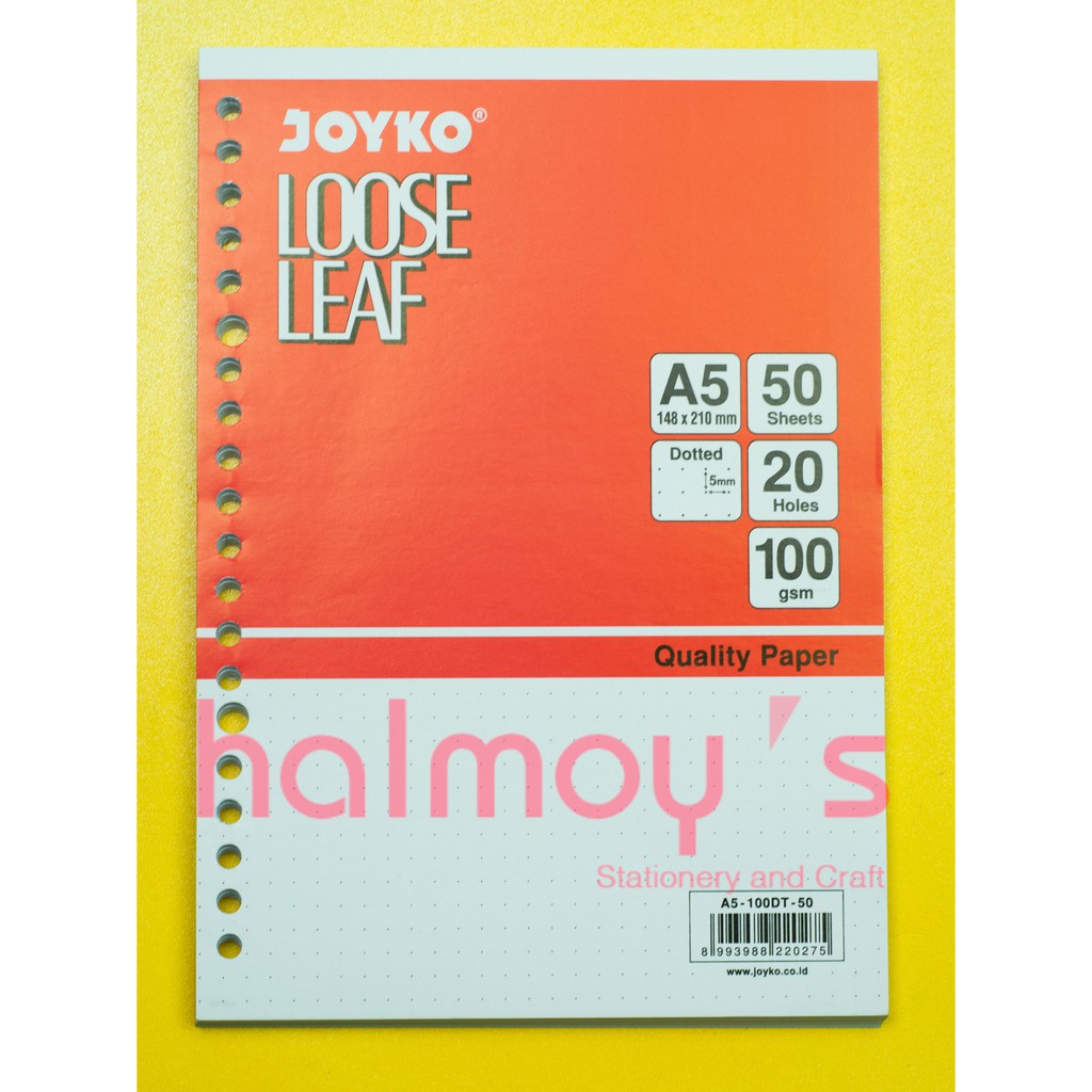 

LOOSE LEAF / KERTAS ISI BINDER / FILE JOYKO DOTTED / BINTIK A5