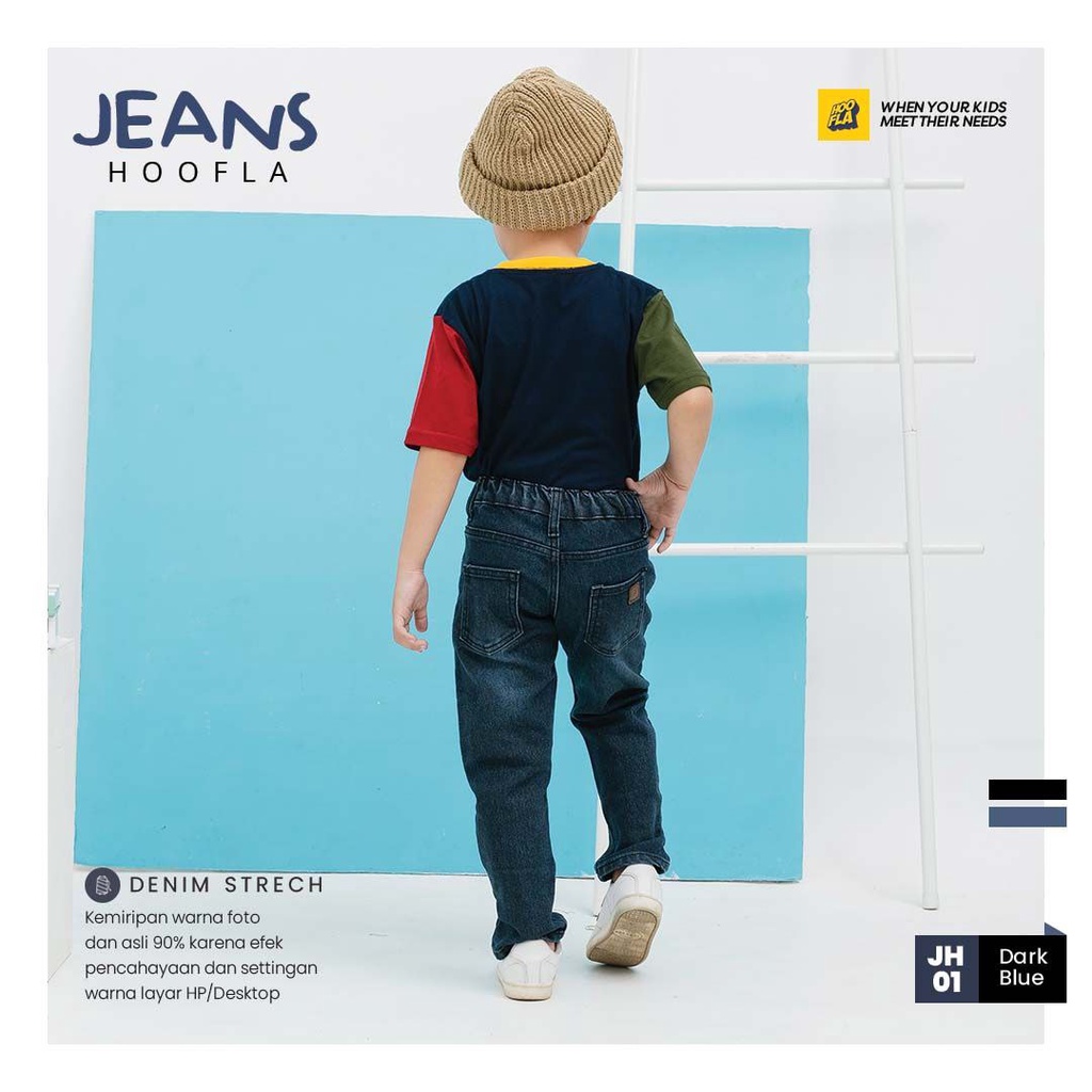 Celana Jeans  Anak Laki Laki Umur 5 - 12 Tahun Jeans Hoofla Celana Panjang Anak Laki Laki Bahan Denim Stretch Terbaru