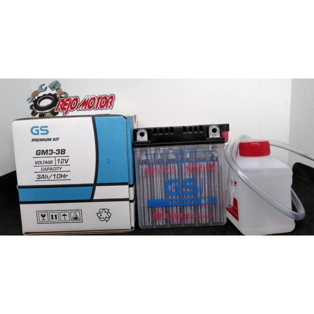 Aki Basah Tipe GM3-3B/3Ah Original GS Astra Motor RXK Ninja R