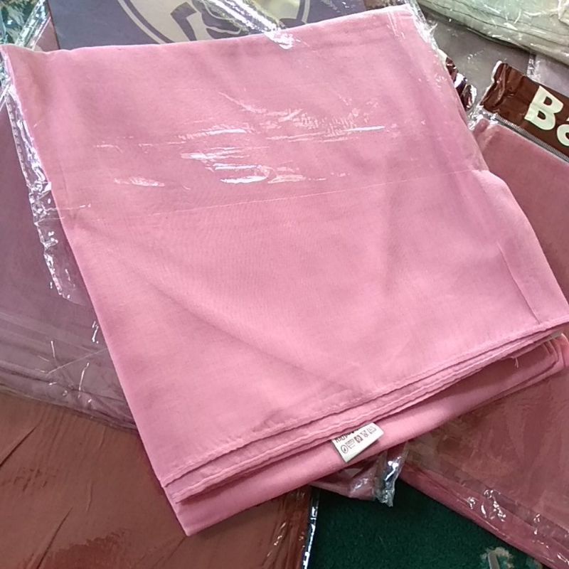 Jilbab Basic Voal Polos Original Umama Seri Warna | Hijab Basic Voal Warna Jait Tepi Part 1 By Umama-Basic Dusty pink