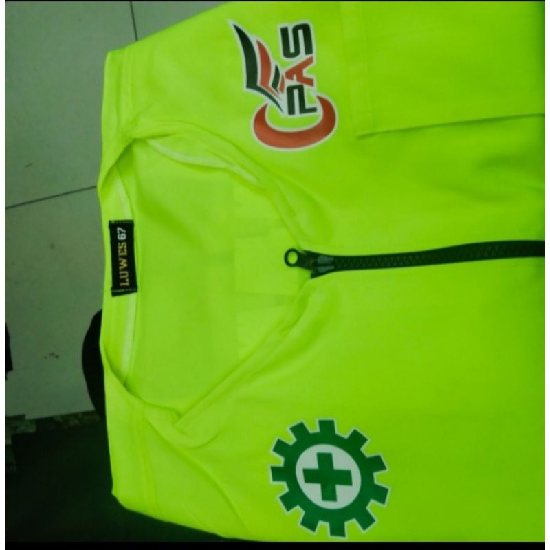 Rompi drill rompi proyek rompi safety hijau stabilo