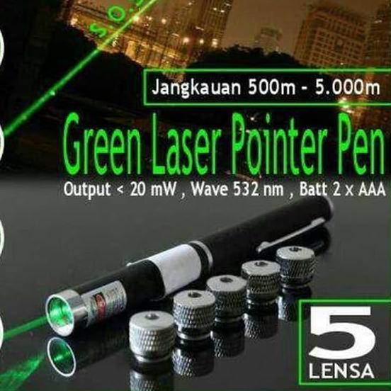 ♩ Laser Hijau Pointer 5 Mata Green Laser Pointer Leser Jarak Jauh Mainan Anak Mainan Anak Murah ☊