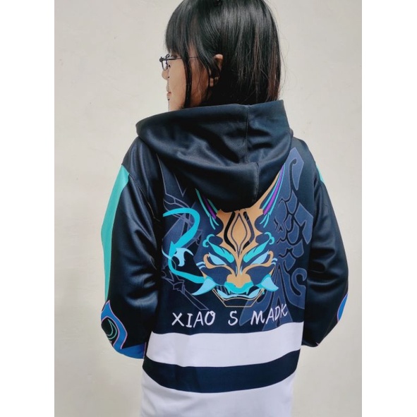 【AiVii】JAKET SWEATER XIAO GENSHIN IMPACT HOODIE COSPLAY UNISEX PRIA WANITA