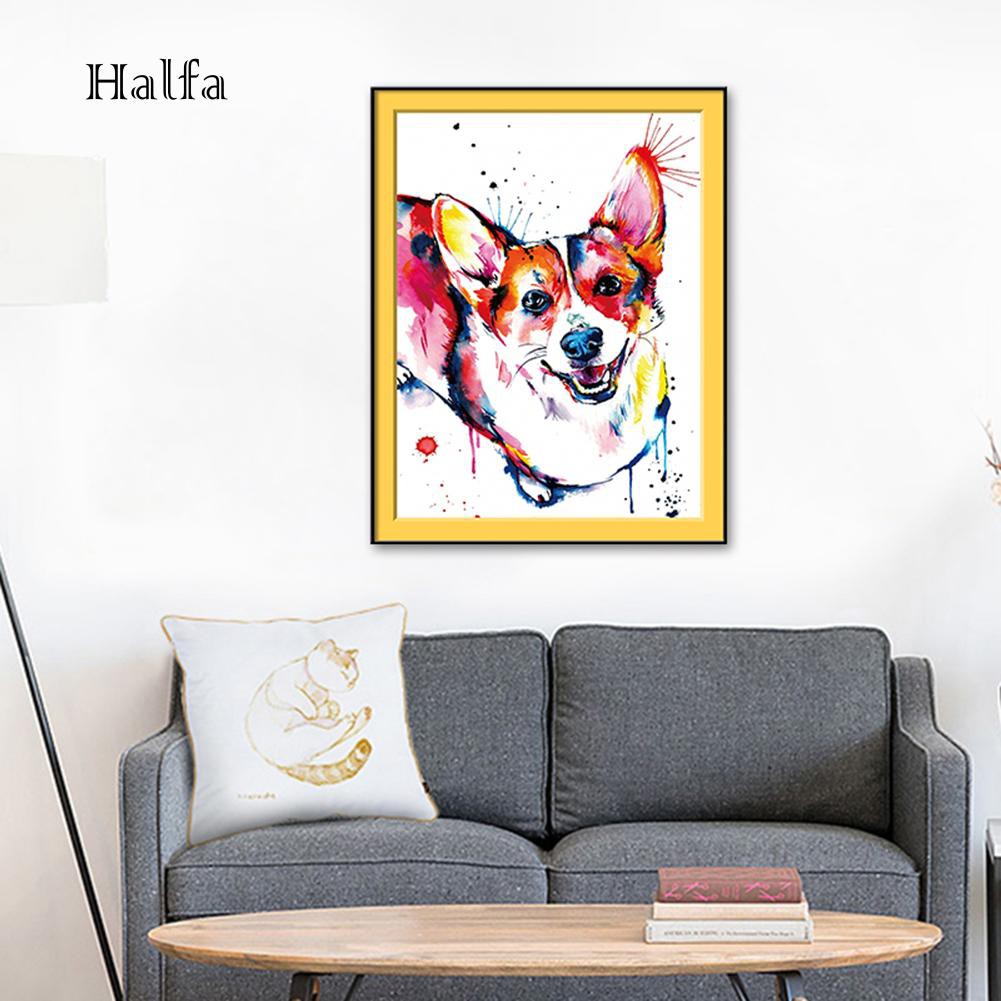 Hl Lukisan Cat Air Gambar Anjing Corgi Lucu Tanpa Bingkai Untuk