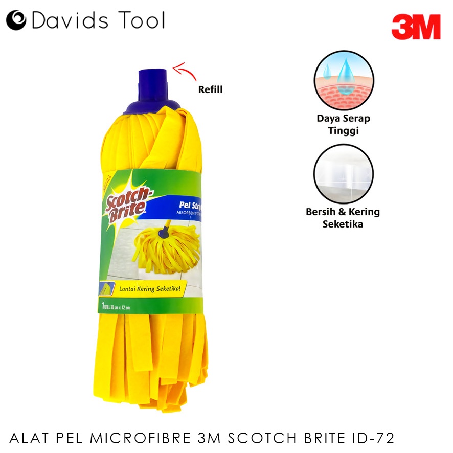 Scotch Brite Alat Pel Lantai Pelan Gagang Mop Praktis Microfibre 3M ID-72