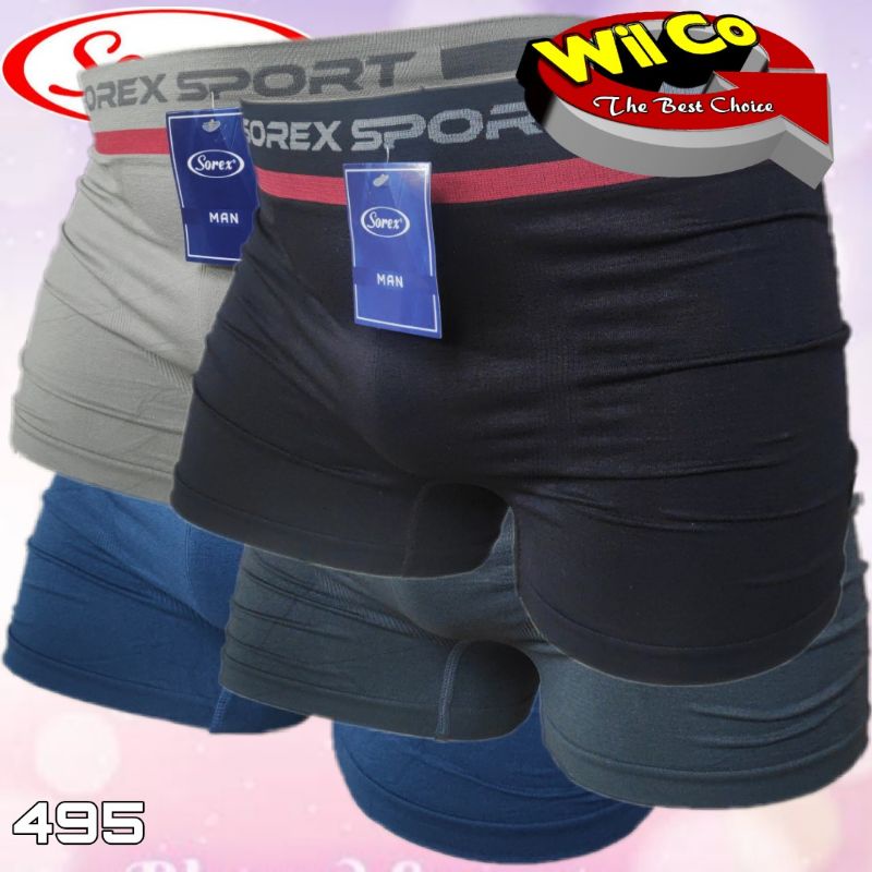 K495 - [Harga Per 1 Potong] CELANA DALAM BOXER PRIA PREMIUM SOREX SIZE (M-L) - (XL-XXL)