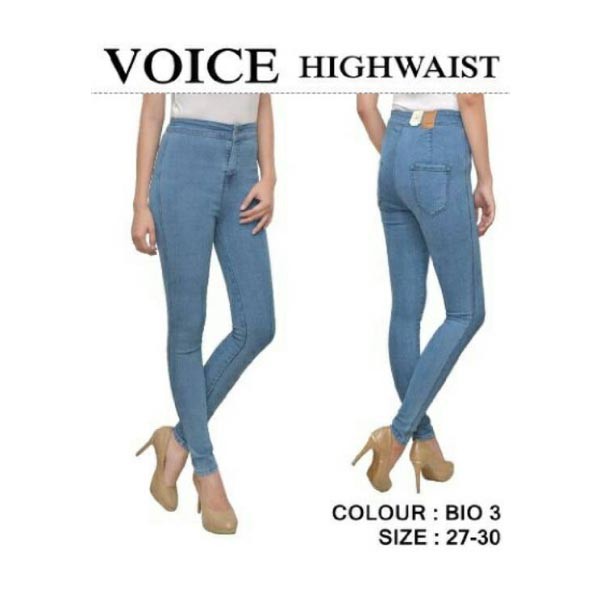Celana jeans wanita High waist Voice