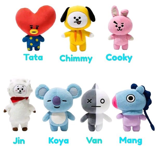 [ COD ]Paket BTS ( BANTAL, BONEKA, BANDO) Mang, RJ, Chimmy, Tata BT21