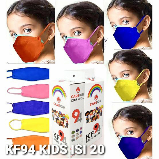 Masker KF94 4 Ply isi 20 Masker Anak Polos Karakter Warna Warni Murah