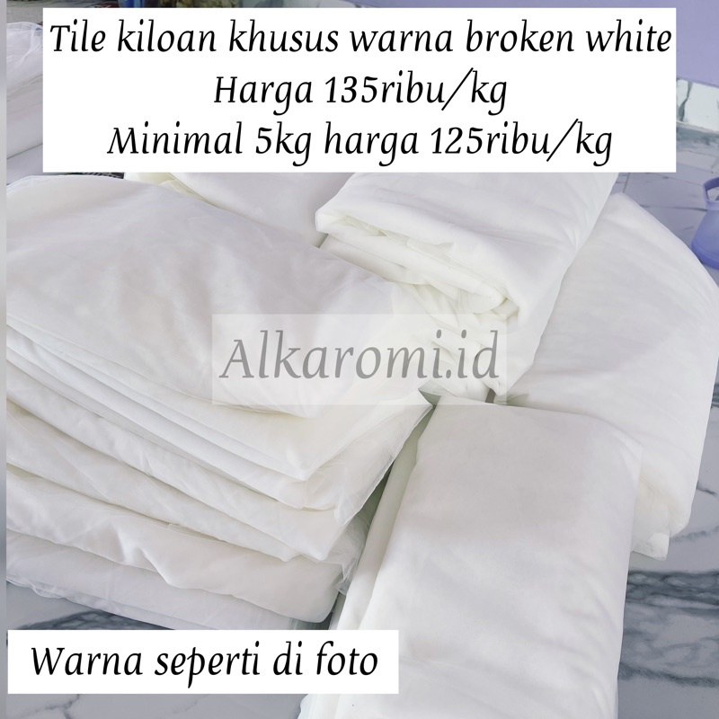 Kain tile kiloan broken white / putih tulang