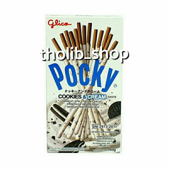 

glico pocky biskuit stik cookies cream 40gr