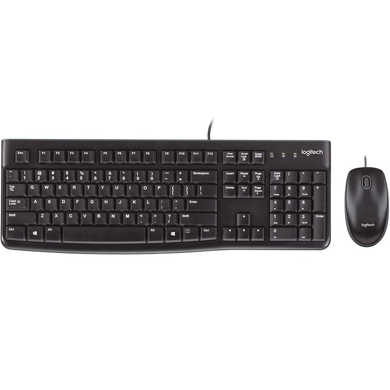 Logitech Desktop Combo Keyboard dan Mouse - MK120 - Black