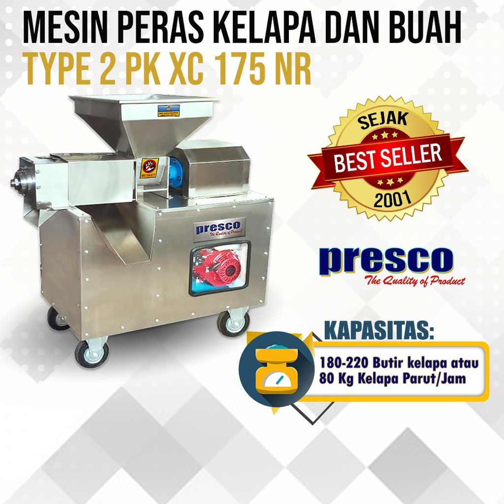 Mesin Peras Kelapa dan Buah PRESCO Type 2 PK XC-175NR