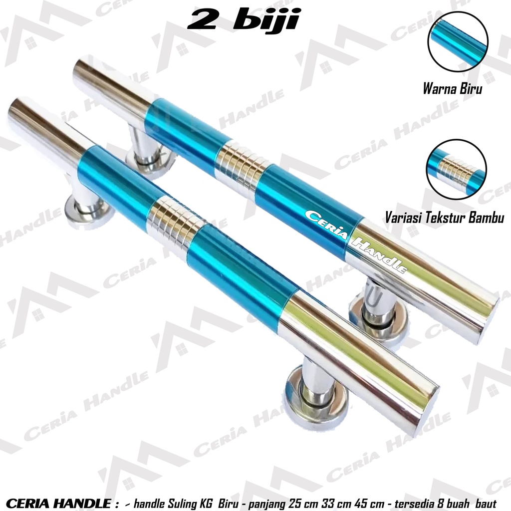 Bamboogrove_ 4 Gagang Handle Pintu Minimalis - Dua 2 Set Gagang Tarikan Pintu Stainless - Pegangan