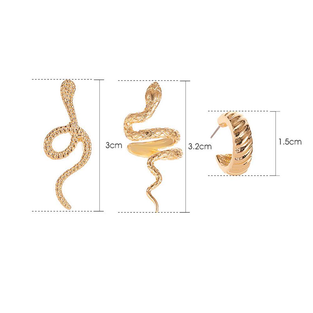 Lily Snake Ear Clip Pesta Fashion Emas Punk Ear Hook Vintage Ear Drop