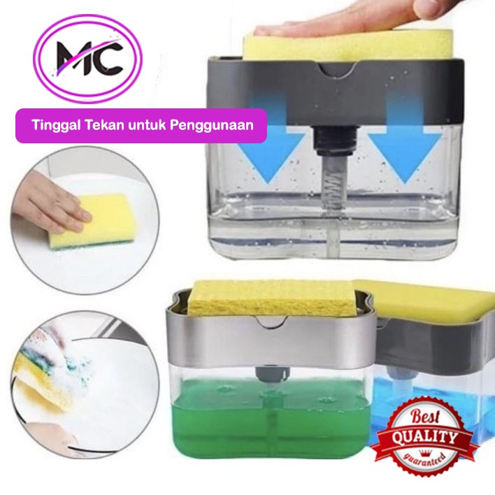 Tempat Sabun Cuci Piring Otomatis Dispenser Spons Busa Sponge Dapur Cuci Piring Hemat Sabun Premium Murah Praktis